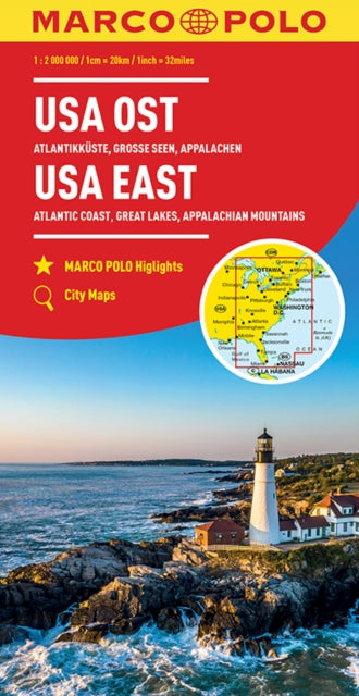 USA East Marco Polo Map : Atlantic Coast, Great Lakes and Appalachian Mountains-9783575016997